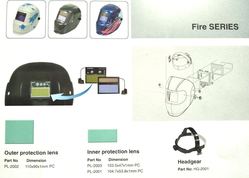 Details of Fire(M) welding mask